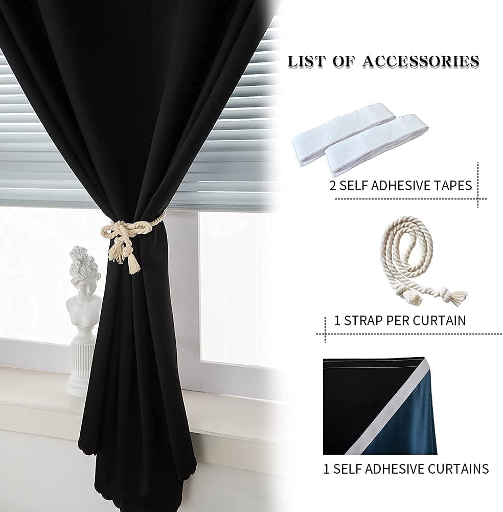 Autohesion Curtains For Windows ,bedroom Blackout Curtains For - Kitchen  Room(multicolor)