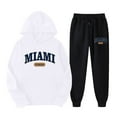 thumbnail image 2 of Miami Hoodie and Sweatpants Set for Women Fall Winter Hooded Sweatshirt and Jogger 2 Piece Set Women's Tracksuit, 2 of 6