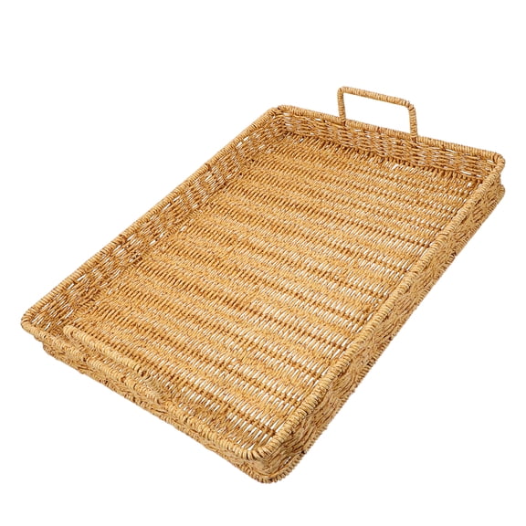 Platter Rattan-like Woven Tray Decorative Household Fruit Holder