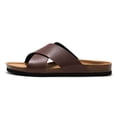 thumbnail image 1 of Men's Cork Sandals Cross Strap Comfortable Beach Slides, 1 of 11