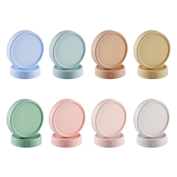 16 Pcs Couvercles en Plastique pour Pots Mason, 8 Grand Ouverture et 8 Ouverture Régulière pour Pots Ball, Kerr et Plus, Pla Coloré