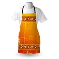 thumbnail image 3 of African Apron Tribal Theme Ethnic African Grunge Ornaments with Geometric Pattern Print, Unisex Kitchen Bib Apron with Adjustable Neck for Cooking Baking Gardening, Orange and Marigold, by Ambesonne, 3 of 3
