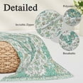 thumbnail image 2 of Turquoise Boho Pillow Covers, Linen Long Throw Pillow Case, Vintage Abstract Art Floral Ethnic Tribe Holiday Pillow Protector Decorative Cushion Cover for Living Room/Bedroom 20" x 26", 2 of 8