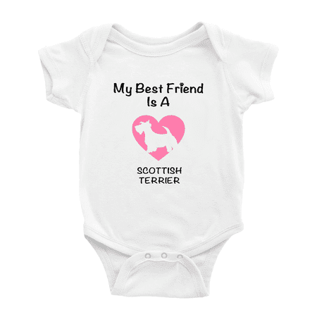 

My Best Friend is A Scottish Terrier Dog Funny Baby Outfits 0-3 Months