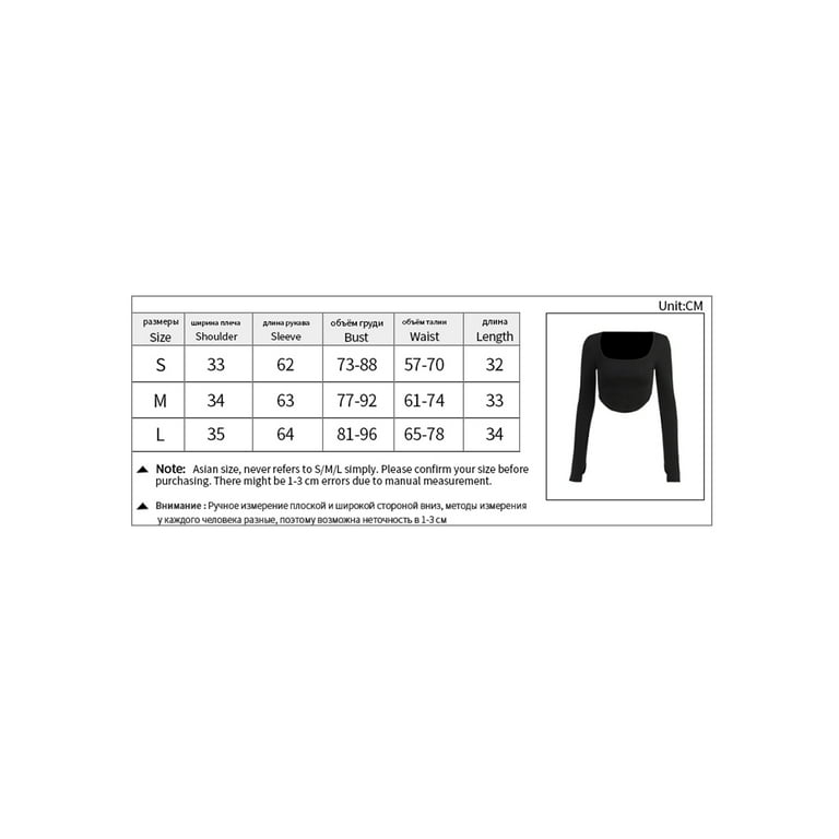Sunisery Women's Long Sleeve Yoga Shirts Square Neck Tight T Shirts Casual  Basic Crop Top 