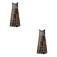 thumbnail image 1 of Qarigey Vestido estampado Vestido largo sin mangas Estilo bohemio Verano O-cuello Cintura alta Verde SG 2piezas, 1 of 6