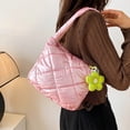thumbnail image 4 of Quilted Top Handle Bag for Women Puffer Handbags Puffy Shoulder Bag Winter Cotton Padded Shopping Bag Ladies Purse Commute Bag Black A, 4 of 6
