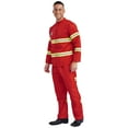 thumbnail image 2 of CHICTRY Men's Firefighter Sets Fireman Contrast Safety Jackets with Pants Helmet Red 190, 2 of 7