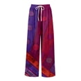 thumbnail image 5 of Minjewel Palazzo Pants for Women Print Wide Leg - High Waist Casual Trousers with Pockets Elastic, Wide Leg Pants for Women Boho Summer Trousers, Pants for Women for Beach Daily,Camel 2XL, 5 of 7