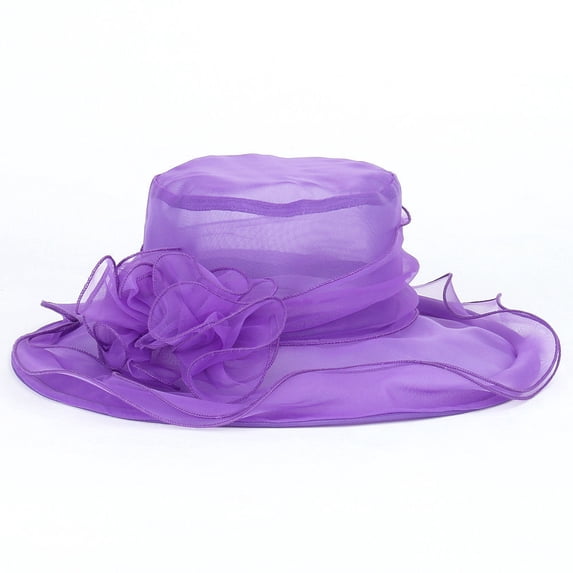 Women Fashion Elegant Floral Caps Wedding Church Dress Wide Brim Tea Hat Bucket Kentucky Derby Sun Hats
