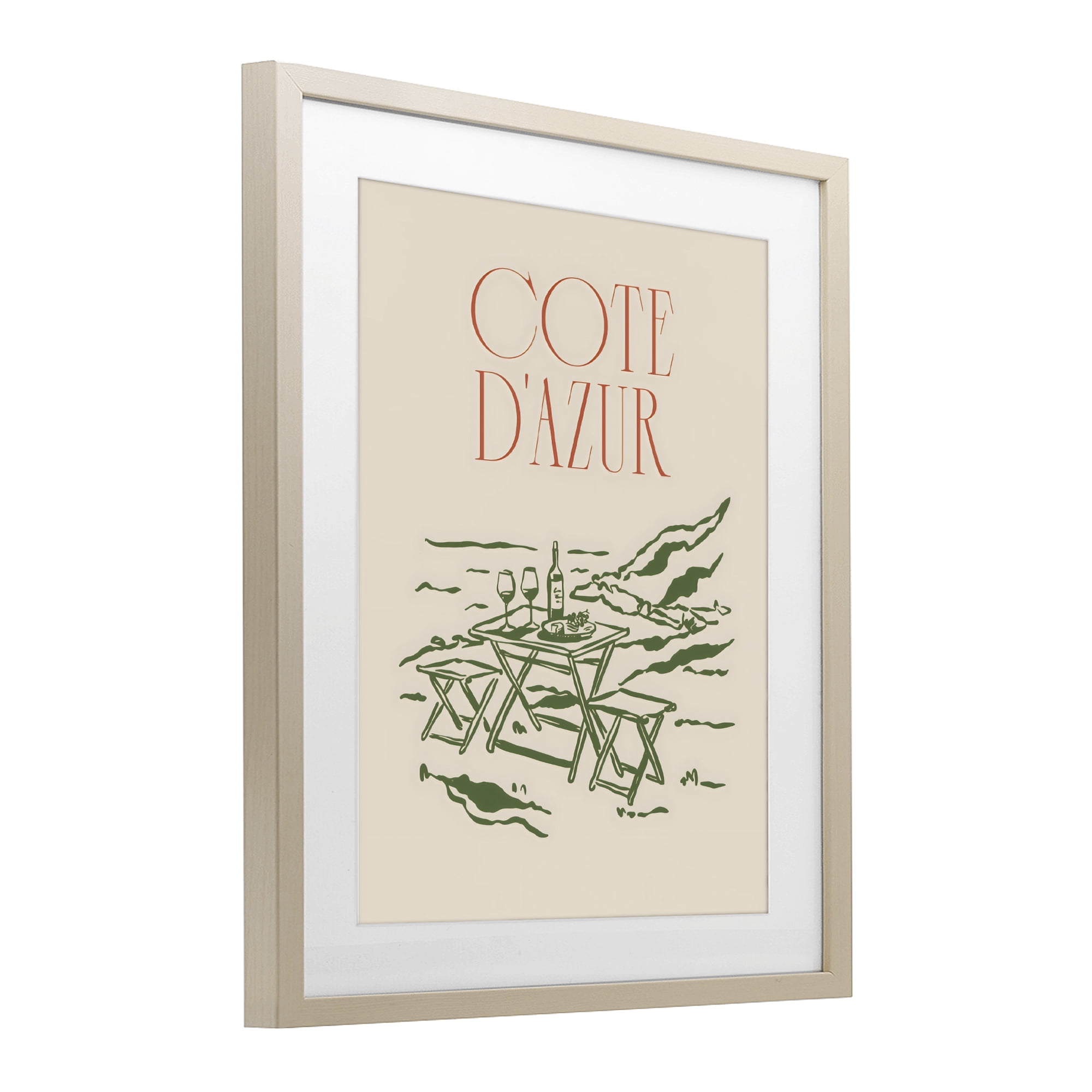 Stupell Industries Seaside Wine Picnic Birch Framed Print Under Glass, design by The Prints Vibe