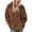 Coffee, variant on Gifts Ohufall Women's New Long Sleeve Hooded Jacket Solid Color Pocket Casual Loose Plush Sweater