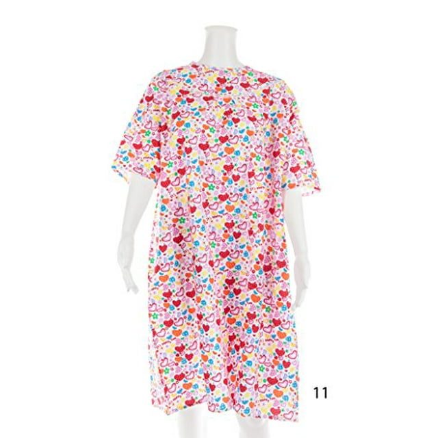 Women's Adaptive Flannel Backwrap Gown (Large, It's Happy Time - 11)
