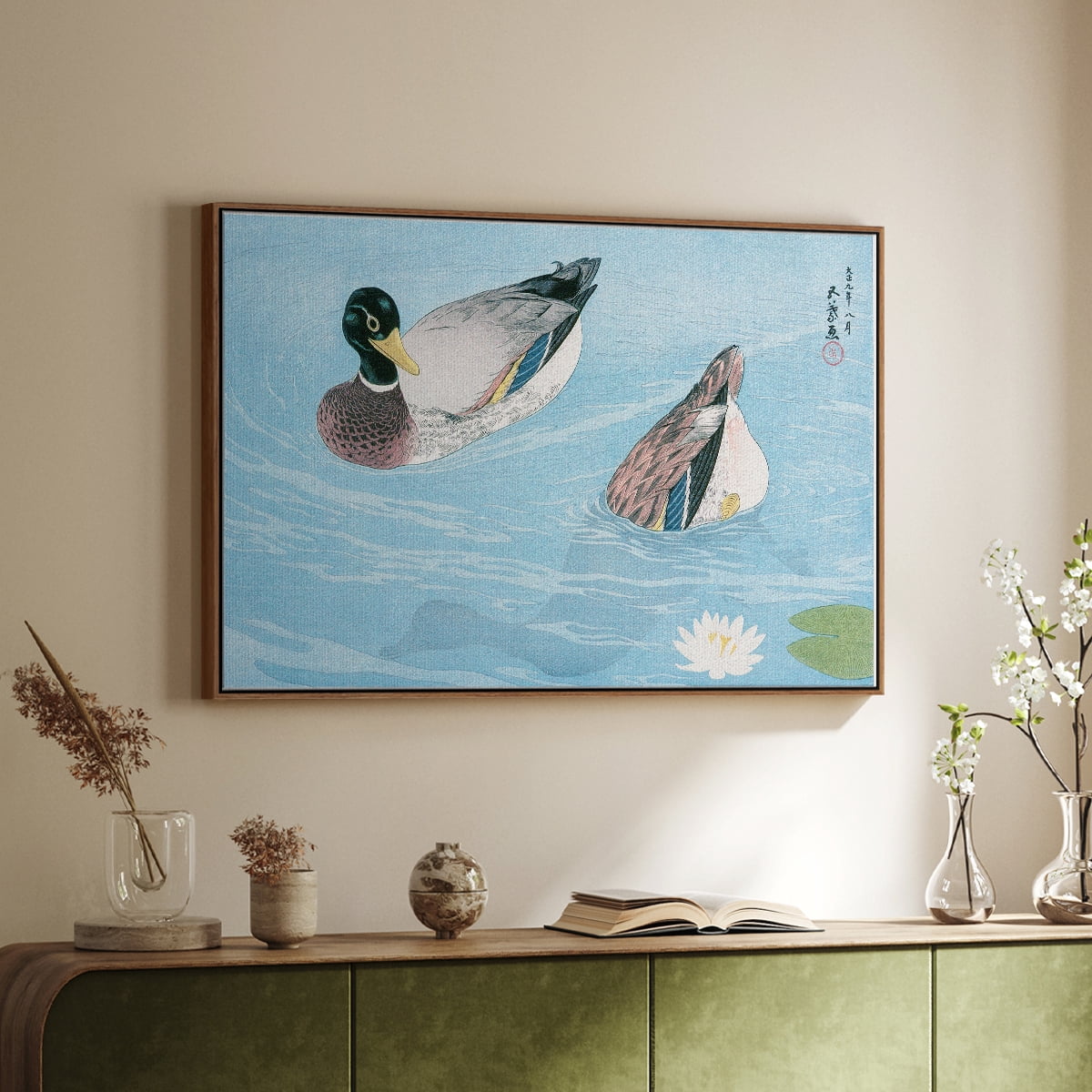 Vintage Landscape-XXXII By Wexford Home Framed in Walnut Wood Gallery Wrapped Canvas 27 in. x 41 in.