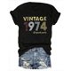 thumbnail image 2 of Retro-Inspired, Vintage 1974 Original Parts" Graphic Tee for Women - Casual Crew Neck, Short Sleeve Top, Breathable Polyester, Machine Washable, 2 of 7