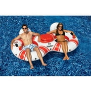 Solstice Vinyl Superchill Tube Duo Pool Float, White
