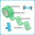 thumbnail image 3 of Uxcell 2Pcs Cinta Autoadhesiva Deportiva, Cinta de Vendaje de 2"x5Yards, Verde Fluorescente, 3 of 5