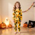 thumbnail image 2 of NOEGOEU Kids Halloween Pajamas Boys Girls Soft Cute Graphic Long Sleeve Top and Pants 2-9 Years (Orange,3-4 Years), 2 of 6