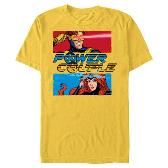 Marvel Studios X-Men ’97 Cyclops and Jean Grey Power Couple- Short Sleeve Blended T-Shirt for Adults - Customized-Yellow