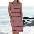 thumbnail image 1 of Nouvelle Robe Rayée pour Femmes Col Rond Sans Manches Robe Moulante Imprimée Robe Décontractée Style Tribal Élégant Robe Imprimée avec Poche, 1 of 7