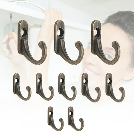 

Xinwanna 10Pcs Antique Strong Heavy Duty Wall Hanging Hooks Clothes Coat Hangers Home Decor (10pcs)