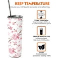 thumbnail image 6 of Cherry Blossom Tumbler With Lid and Straw Stainless Steel 20oz Cherry Blossom Skinny Tumbler Insulated Cups Floral Water Bottle Coffee Mug Travel Tumbler Pineapple Gifts for Women, 6 of 6