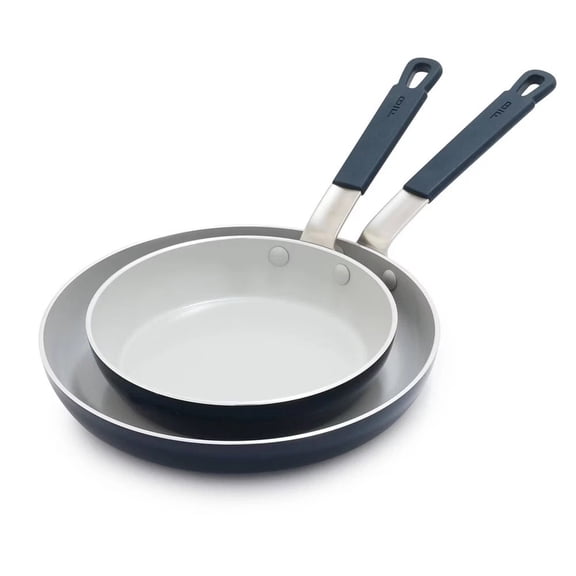 Bobby Flay Ceramic Nonstick Aluminum Fry Pan Set with 8" and 10" Pans