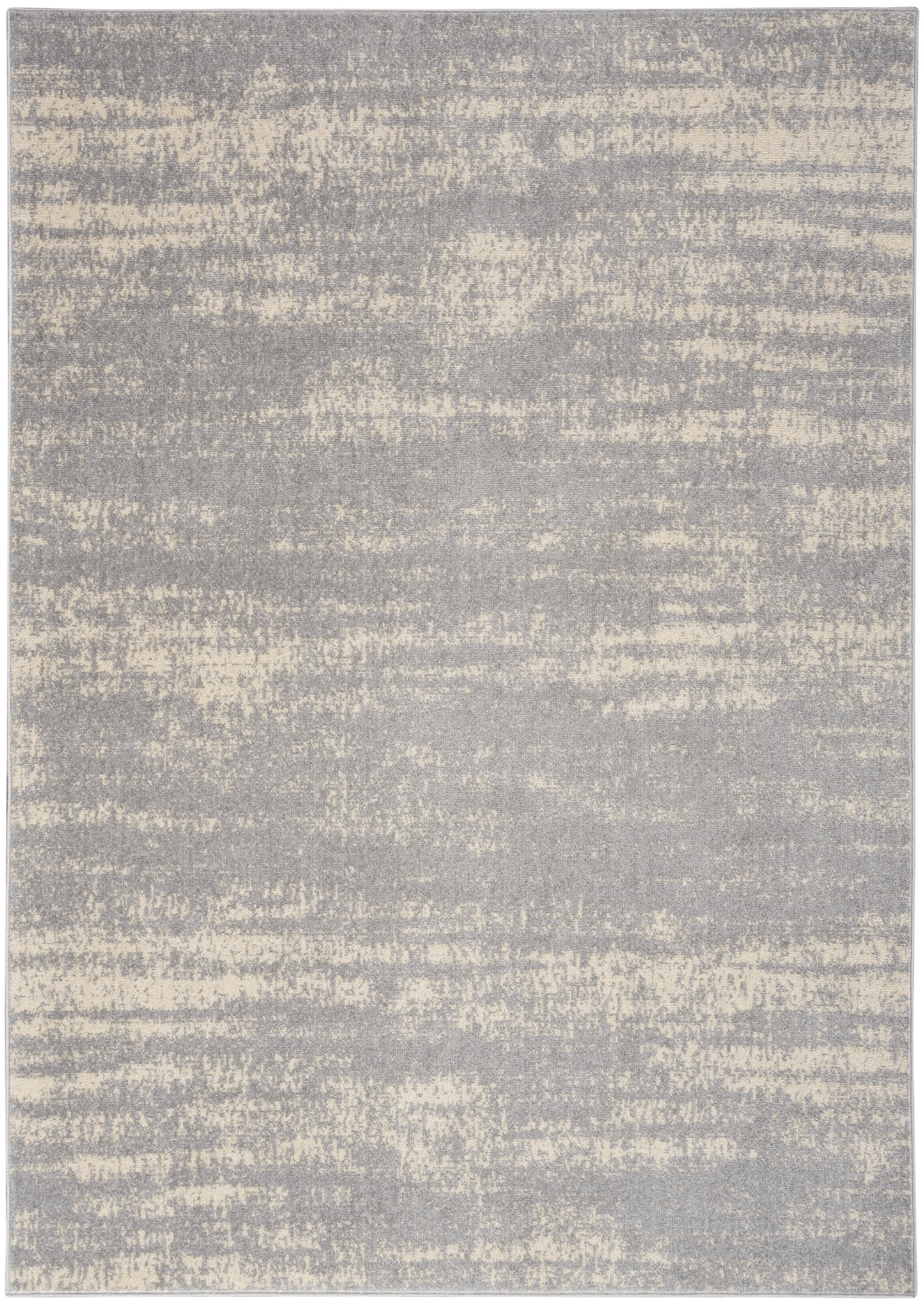 Nourison Essentials Indoor/Outdoor Grey/Beige 5' x 7' Area Rug, (5x7)