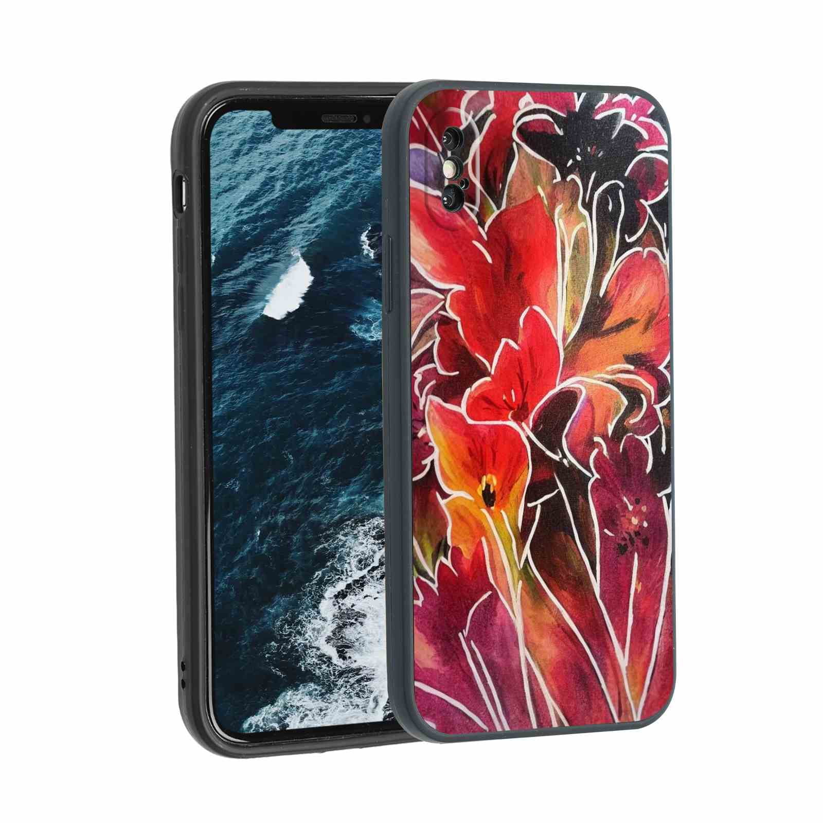 FlowerPainting3 phone case for iPhone X for Women Men Gifts,Soft silicone Style Shockproof