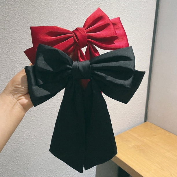 2 lazos de terciopelo rosa para el pelo para niñas, pinzas para el pelo, accesorios para coletas para niñas y niños pequeños