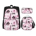 thumbnail image 1 of Easygdp Eiffel Tower and Butterflies Mochila para Niños y Niñas con Set de Caja de Almuerzo y Estuche para Lápices 3 en 1, Mochila Escolar Estampada para Adolescentes, 1 of 7
