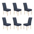 thumbnail image 1 of Deconovo - Funda de silla de comedor de punto jacquard, elástica, lavable y extraíble, de licra, para banquetes, juego de 6, azul marino, 1 of 7