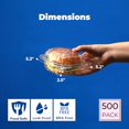 thumbnail image 2 of Fit Meal Prep 500 Pack 5.3 x 5.2 x 2.5 Inches Clear Hinged Plastic Containers, Clamshell Take Out Containers, Bakery To Go Disposable Plastic Container, Ideal for Sandwiches Hamburger Salads Cake, 2 of 7