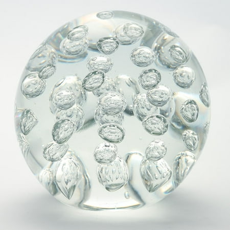 Amber Paperweight - Diamond Star Glass Ball Paperweight