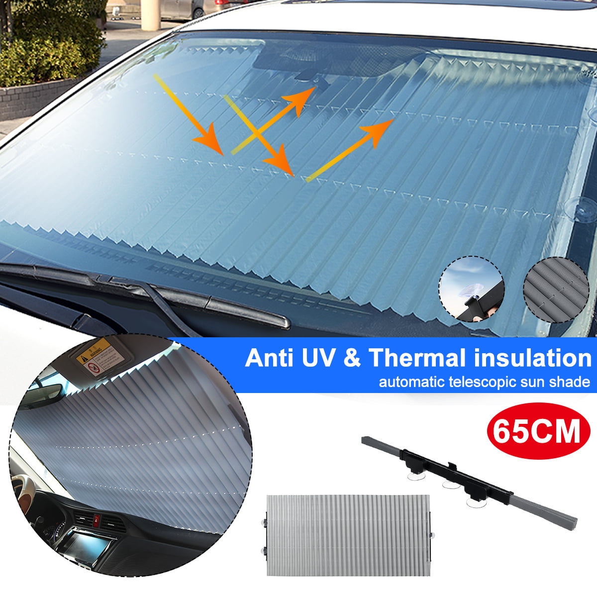 Car Windshield Visor Retractable Window Sun Shade Folding Auto Block Cover Parts