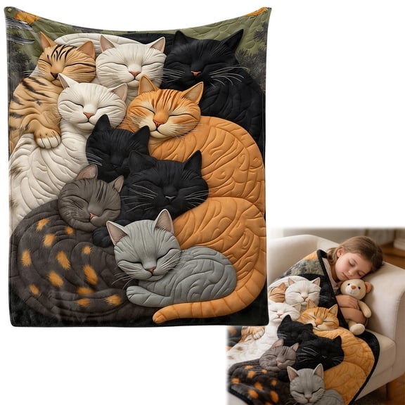 WDOBM Warm Blanket, Plush Blanket, Solid Pineapple Fleece Air Conditioning Nap Blanket, Flannel Blanket, Thick Blanket, Machine Washable Blanket for Sofa Throw Blanket