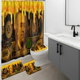 thumbnail image 3 of Funny Cool Money Shower Curtains set  for Mens Bathroom Accessories Set Black Gold 100 Dollar Bills Non Slip Bathroom Rugs Toilet Lid Cover Money Bath Mat Money Curtains Bathroom Money Decor, 3 of 6