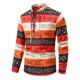thumbnail image 1 of Camisa de lino de algodón de moda casual para hombres Top de cuello en V étnico con estampado de manga larga Pompotops  oipoqjl53147, 1 of 9