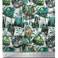 thumbnail image 1 of Soimoi Cotton Voile Fabric Leaves,Floral & Crystals Ocean Print Fabric by Yard 56 Inch Wide, 1 of 1