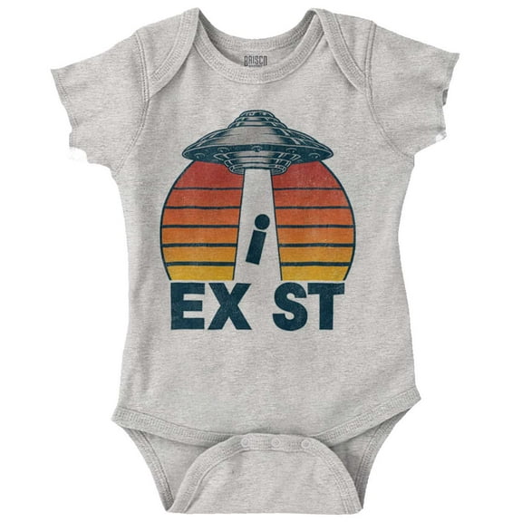 Aliens Exist UFO Beam Cool Believers Romper Boys or Girls Infant Baby Brisco Brands 12M