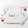 thumbnail image 4 of Valentines Day Sweatshirts Women Cute Heart Valentine Funny Sweater Tops Casual Long Sleeve Shirts Pullover, L White, 4 of 6