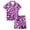 Light Purple, variant on Shadoumai Toddler Kids Girls Halloween Outfits Short Sleeve Printed Casual Top Shorts Loose Waist Soft Fabric Indoor Daily Clothes Ages 2–13 Kid Cozy Play Outfit