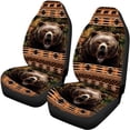 thumbnail image 6 of Qpednta Aztec Bear Car Seat Covers Full Set 4 Pcs Car Interior Decor Front & Rear Seat Covers Soft Breathable Seat Protector Universal Automotive Seat Cover Accessories, 6 of 7