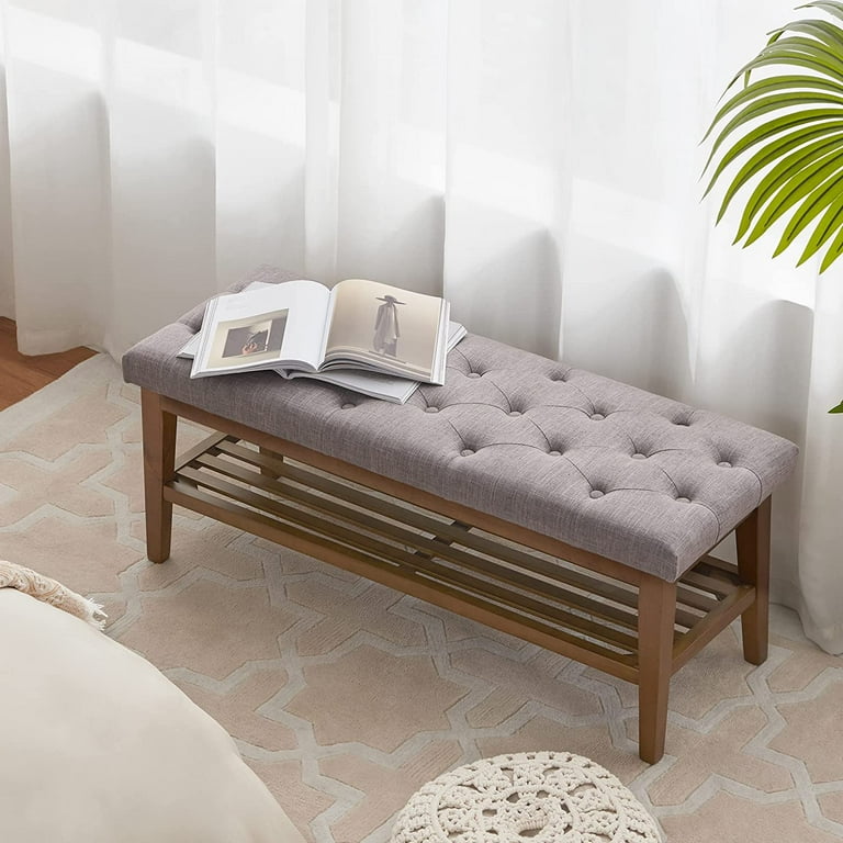 Tufted shoe storage bench hotsell