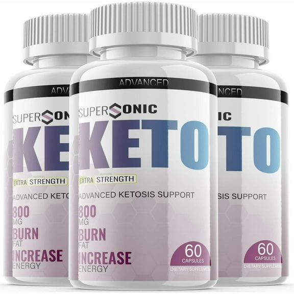 (3 Pack) Supersonic Keto - Supplement for Weight Loss - Energy & Focus Boosting Dietary Supplements for Weight Management & Metabolism - Advanced Fat Burn Raspberry Ketones Pills - 180 Capsules