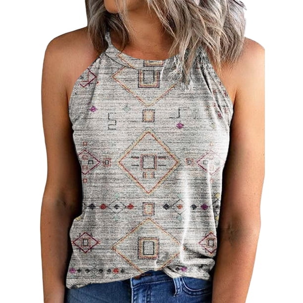Txlixc Chaleco cuello halter retro de verano femenino Txlixc moda