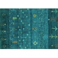 thumbnail image 1 of Ahgly Company Indoor Rectangle Abstract Turquoise Blue Contemporary Area Rugs, 2' x 4', 1 of 4