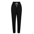 thumbnail image 5 of BXINGOHAI Sweatpants for Women With Pockets Elastic Waist Yoga Joggers Workout Casual Lounge Pants With Drawstring Black,XXL, 5 of 6