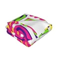 thumbnail image 5 of South American Crayon Doodles Pattern Throw Blanket, Super Soft Anti-Pilling Flannel Bed Blankets, 50"x40", 5 of 8