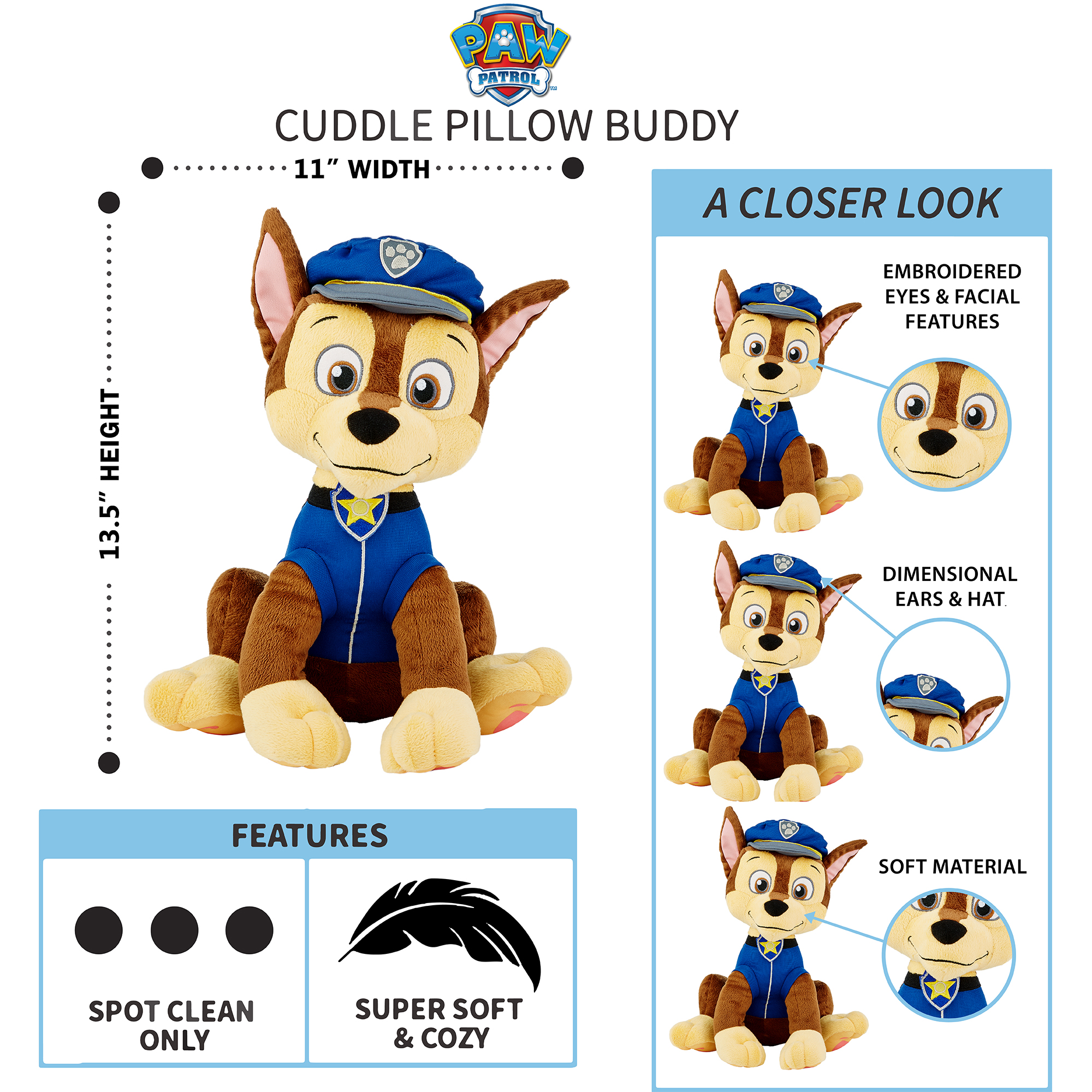 PAW Patrol Chase Plush Cuddle Pillow photo 5